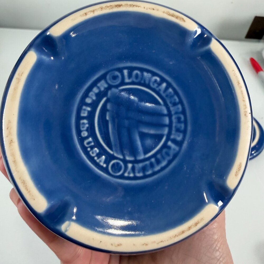 Longaberger Salt Crock Pottery Woven Traditions With Lid / Coaster - Picture 6 of 9